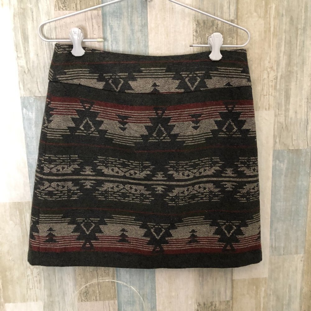Dalia Collection Wool Blend Skirt - Coastal Cowgirl size 2 lined miniskirt